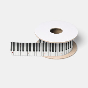 Klavier-Schlüssel mit Marienkäfern Satinband