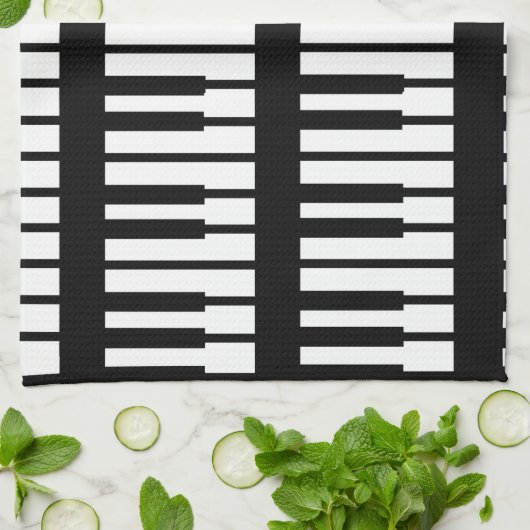 Klavier-Schlüssel-Muster Handtuch (Gefaltet)
