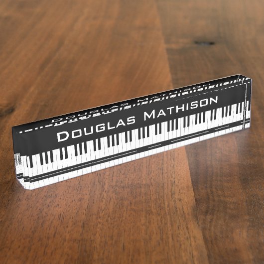 Klavier-Schlüssel Namensplakette (Seite)