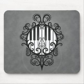 Klavier-Schlüssel (Schwarzes) Mousepad