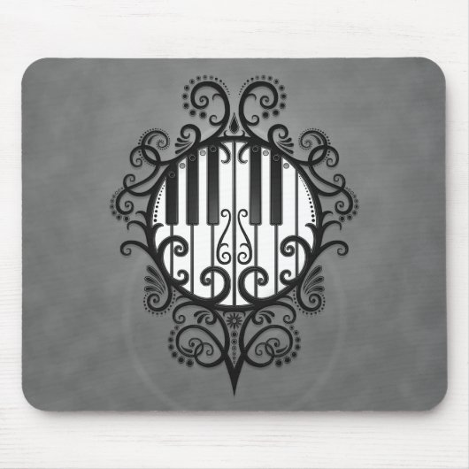 Klavier-Schlüssel (Schwarzes) Mousepad (Vorne)
