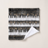 Klavier-Schlüssel und Anmerkungen - Aquarell und Badhandtuch Set (Waschlappen)