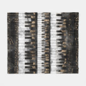 Klavier-Schlüssel und Anmerkungen - Aquarell und Fleecedecke (Vorderseite (Horizontal))