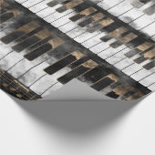 Klavier-Schlüssel und Anmerkungen - Aquarell und Geschenkpapier (Ecke)