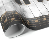 Klavier-Schlüssel und Anmerkungen - Aquarell und Geschenkpapier (Rolleneckpunkt)