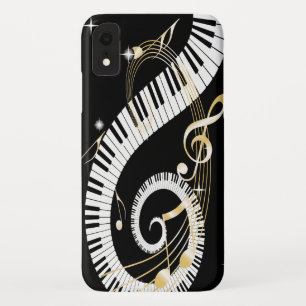 Klavier-Schlüssel und goldener Musiknoten Case-Mate iPhone Hülle