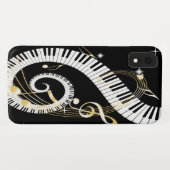 Klavier-Schlüssel und goldener Musiknoten Case-Mate iPhone Hülle (Rückseite (Horizontal))