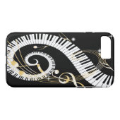 Klavier-Schlüssel und goldener Musiknoten iPhone 7 Case-Mate iPhone Hülle (Rückseite (Horizontal))