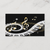 Klavier-Schlüssel und goldener Musiknoten Visitenkarte (Rückseite)