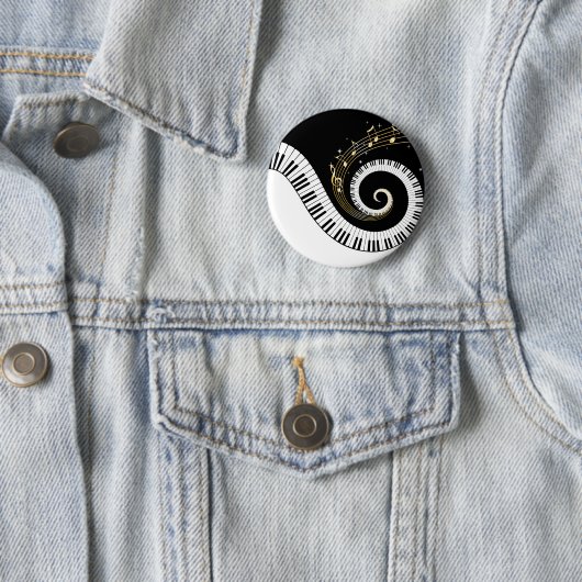 Klavier-Schlüssel und GoldMusiknoten Button (Beispiel)