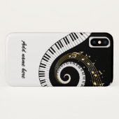 Klavier-Schlüssel und GoldMusiknoten Case-Mate iPhone Hülle (Rückseite (Horizontal))