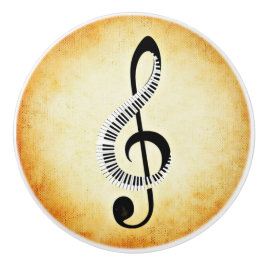 Klavier-Schlüssel-und musikalische Keramikknauf