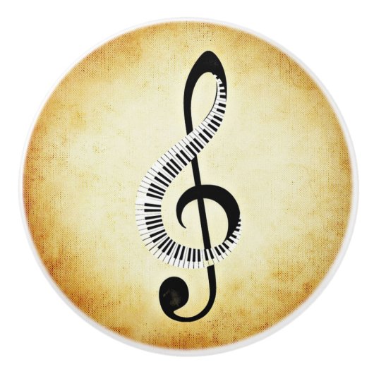 Klavier-Schlüssel-und musikalische Keramikknauf (Vorderseite)