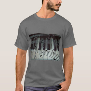 Klavier-Schlüssel und Musiknoten T-Shirt