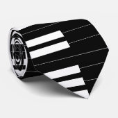Klavier-SchlüsselKrawatte - Schwarzes Krawatte (Gerollt)