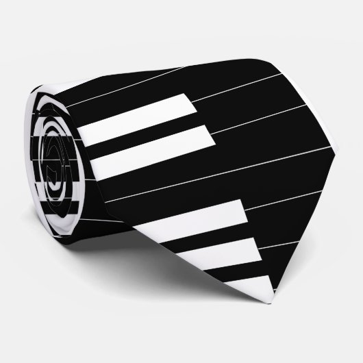 Klavier-SchlüsselKrawatte - Schwarzes Krawatte (Gerollt)