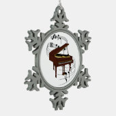 Klavier Schneeflocken Zinn-Ornament (Links)