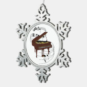 Klavier Schneeflocken Zinn-Ornament (Rechts)