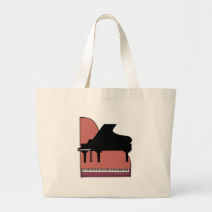 Klavier-Silhouette-Design Jumbo Stoffbeutel