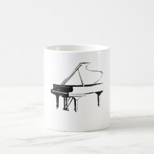 Klavier-Skizzen-Tasse Kaffeetasse