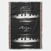 Klavier-Spieler-personalisierte Musikthrow-Decke Decke (Vorderseite Vertikal)