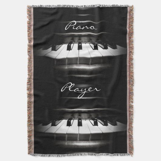 Klavier-Spieler-personalisierte Musikthrow-Decke Decke (Vorderseite Vertikal)