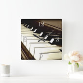 Klavier spielt Musik Lover's Wall Clock Quadratische Wanduhr (Zuhause)