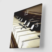 Klavier spielt Musik Lover's Wall Clock Quadratische Wanduhr (Winkel)