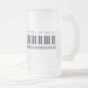 Klavier-Tastatur-Diagramm Mattglas Bierglas