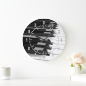 Klavier-Tastatur Große Wanduhr (Zuhause)