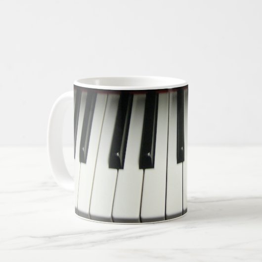 Klavier-Tastatur Kaffeetasse (Vorderseite Links)