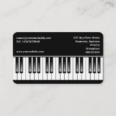 Klavier-Tastatur (Leinen, gerundete Ecke) Visitenkarte (Rückseite)