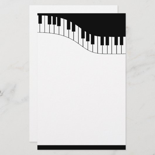 Klavier-Tastatur-Musik-Briefpapier Briefpapier (Vorne/Hinten)