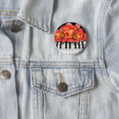 Klavier-Tastatur-Rosen und Musiknoten Button (Beispiel)