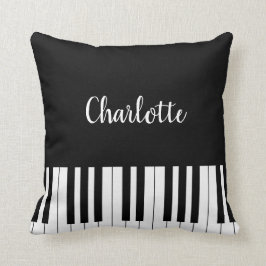 Klavier-Tastatur, Schwarzweiss-Kissen Kissen