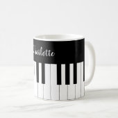 Klavier-Tastatur, Schwarzweiss-Tasse Kaffeetasse (VorderseiteRechts)