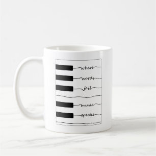 Klavier-Tastatur-Tasse mit Inspirational Zitat Kaffeetasse