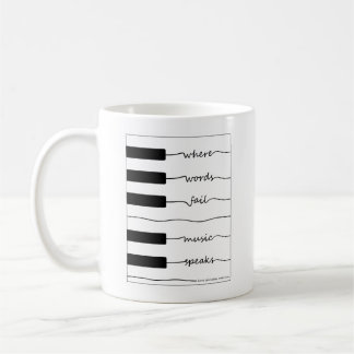 Klavier-Tastatur-Tasse mit Inspirational Zitat Kaffeetasse