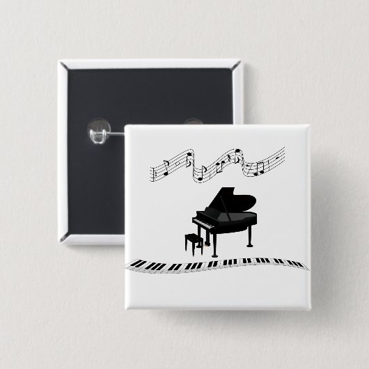 Klavier-, Tastatur- und Musiknoten Button (Vorne & Hinten)