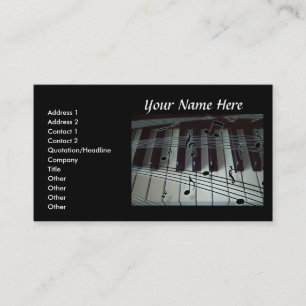 Klavier-Tastatur und Musiknoten-Geschäfts-Karte Visitenkarte
