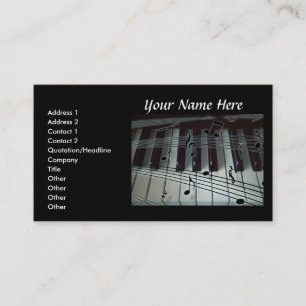 Klavier-Tastatur und Musiknoten-Geschäfts-Karte Visitenkarte