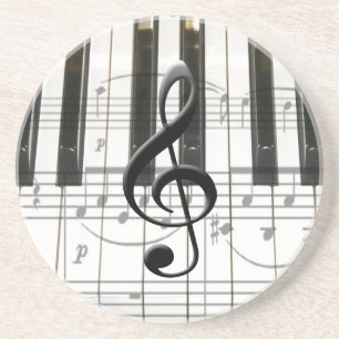 Klavier-Tastatur und Musiknoten Getränkeuntersetzer
