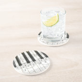 Klavier-Tastatur und Musiknoten Getränkeuntersetzer (Seite)