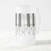 Klavier-Tastatur und Musiknoten Mattglas Bierglas (VorderseiteRechts)