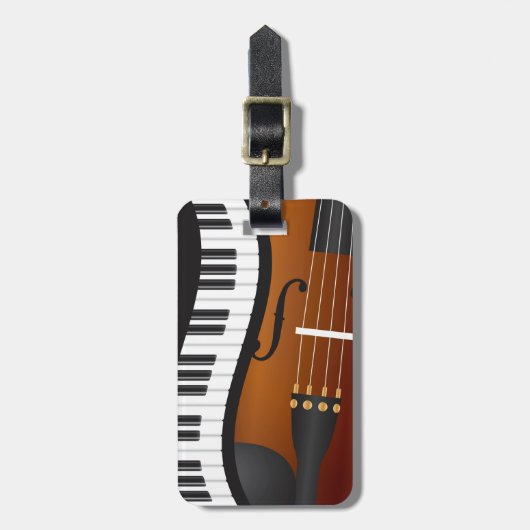 Klavier-Tastaturen gewellter Grenze- und Gepäckanhänger (Vorderseite vertikal)