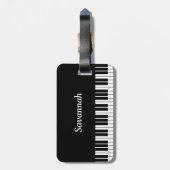 Klavier-Tasten, Schwarzweiss Gepäckanhänger (Rückseite vertikal)