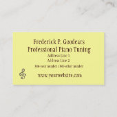 Klavier-Tuner-Visitenkarte Visitenkarte (Rückseite)