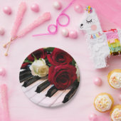 Klavier-u. Rosen-PapierTeller Pappteller (Party)