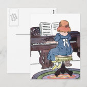 Klavier üben postkarte (Vorne/Hinten)