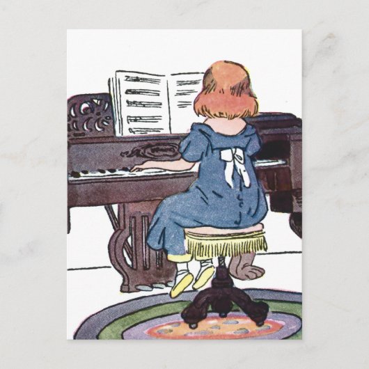 Klavier üben postkarte (Vorderseite)